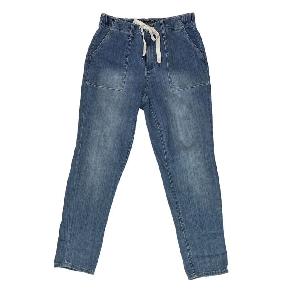 Judy Blue Jeans Women's 11/30 High Waist Drawstring Jogger Medium Wash Blue